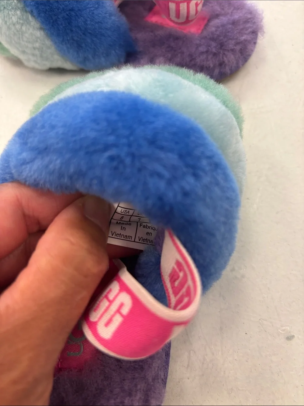 UGG Rainbow Fluff kids Slide shoes